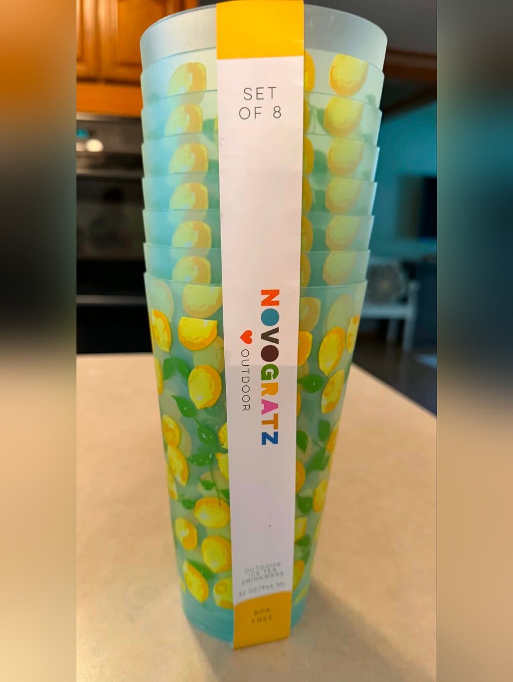 NWT Novogratz Lemon🍋 Cups, Set of 8
